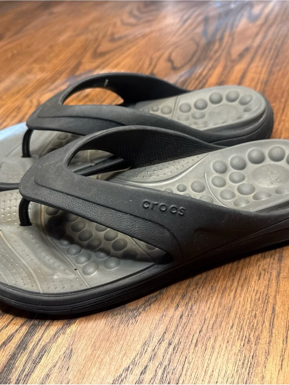 Croc Flip Flop Sandals Black/Gray size 11 M